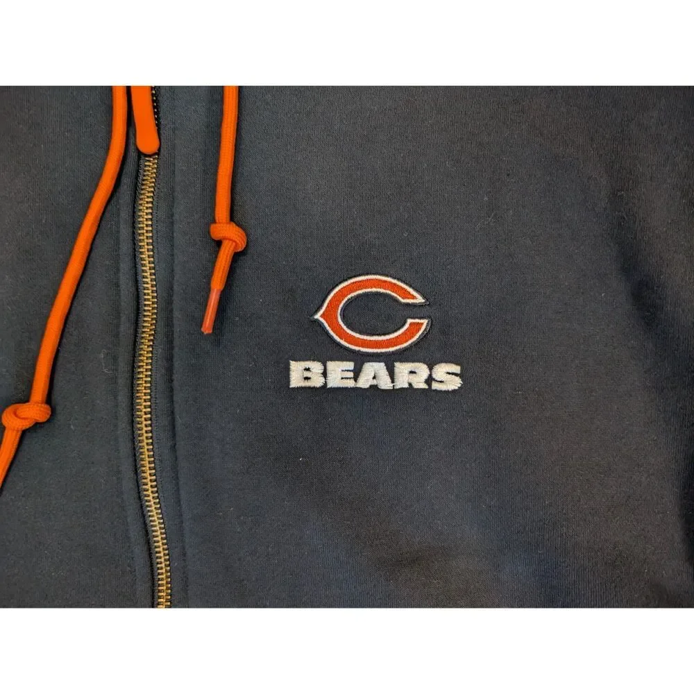 NWT Dunbrooke Chicago Bears Jacket Mens Size Large Navy Hooded Orange Lining